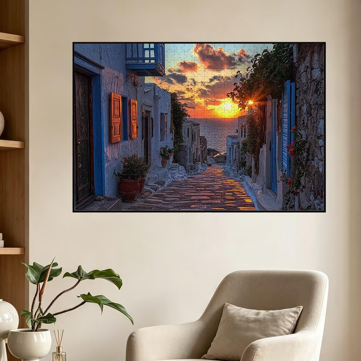 Puzzle 4000 Pezzi Tramonto, Puzzle Adulti Città in Legno, 141x87cm -1183