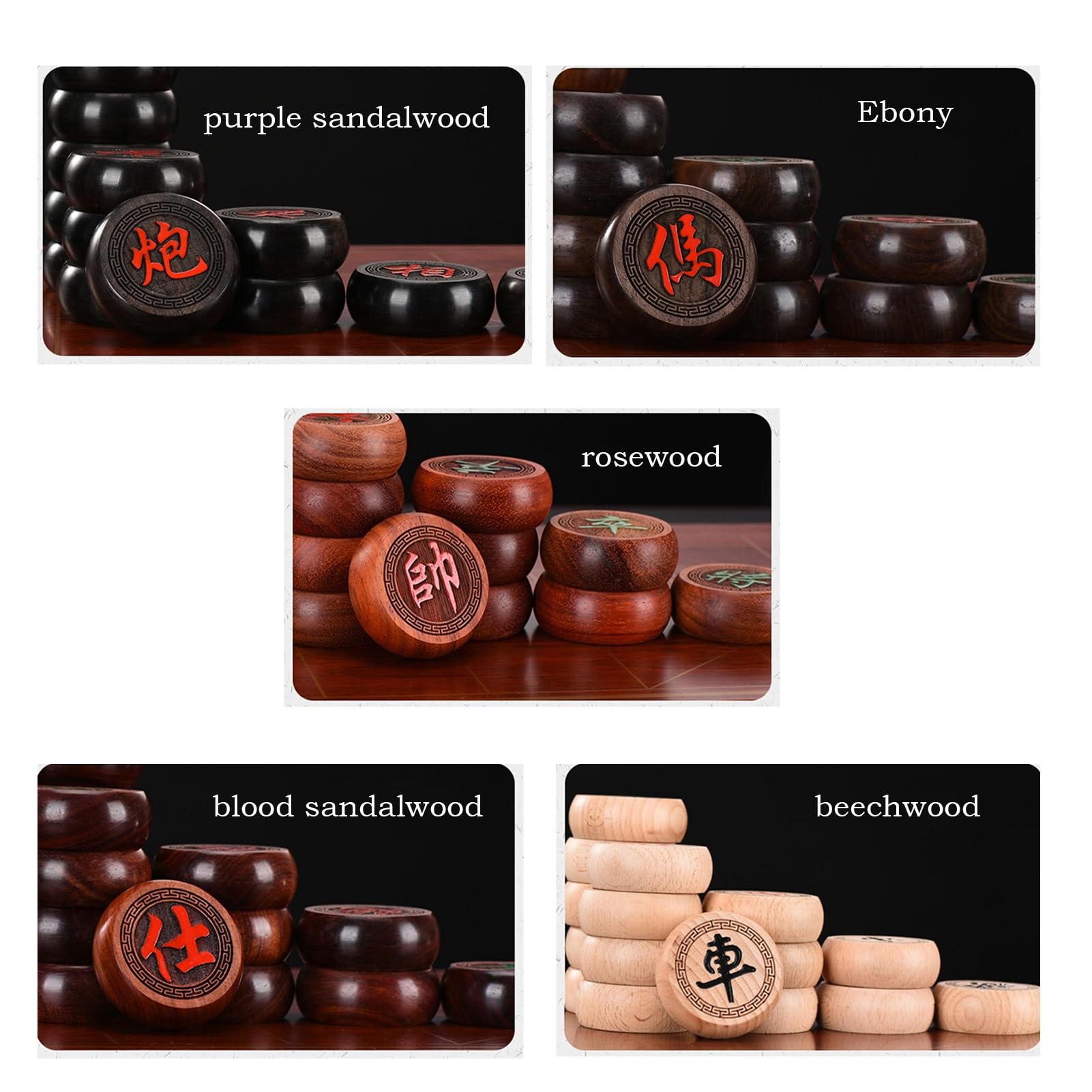 Scacchi cinesi for 2 giocatori Xiangqi Chess Set Giochi di strategia educativa Giochi puzzle Giochi di viaggio con confezione regalo e scacchiera in pelle(Beechwood,5.8cm/2.3in)