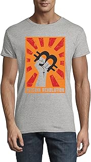 Bitcoin Revolution Soviet Union Style Poster Graphic - Camiseta de cuello redondo para hombre, color gris, gris, L