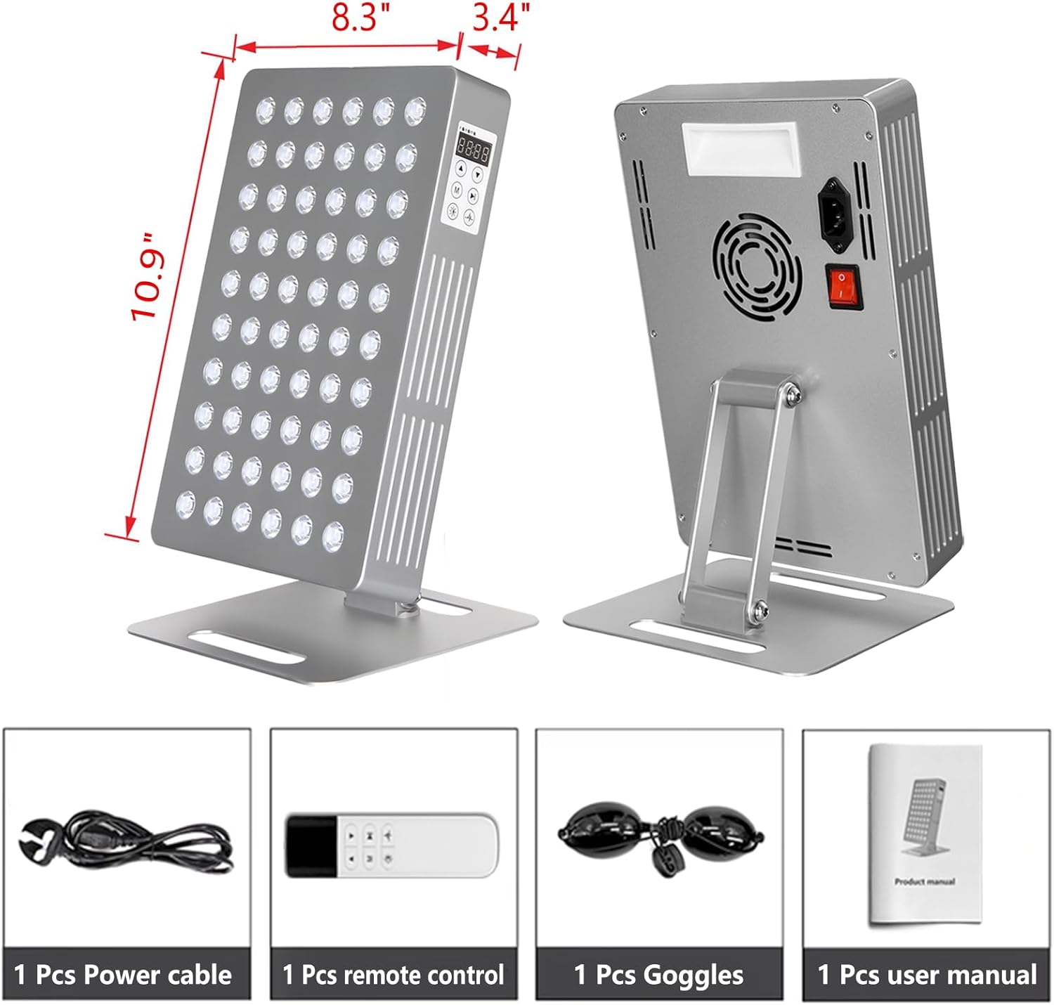 Red Light Therapy Panel for Face and Body, 660nm 850nm High Power Near Infrared Light Therapy, 60 Dual Chip 5-Wavelength LED Red Light Therapy Device, Panel for Skincare - Image 9