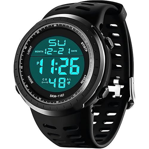 LYMFHCH Men's Digital Watch, Sports Waterproof Military Watches for Men LED Casual Stopwatch Alarm Tactical Army Watch