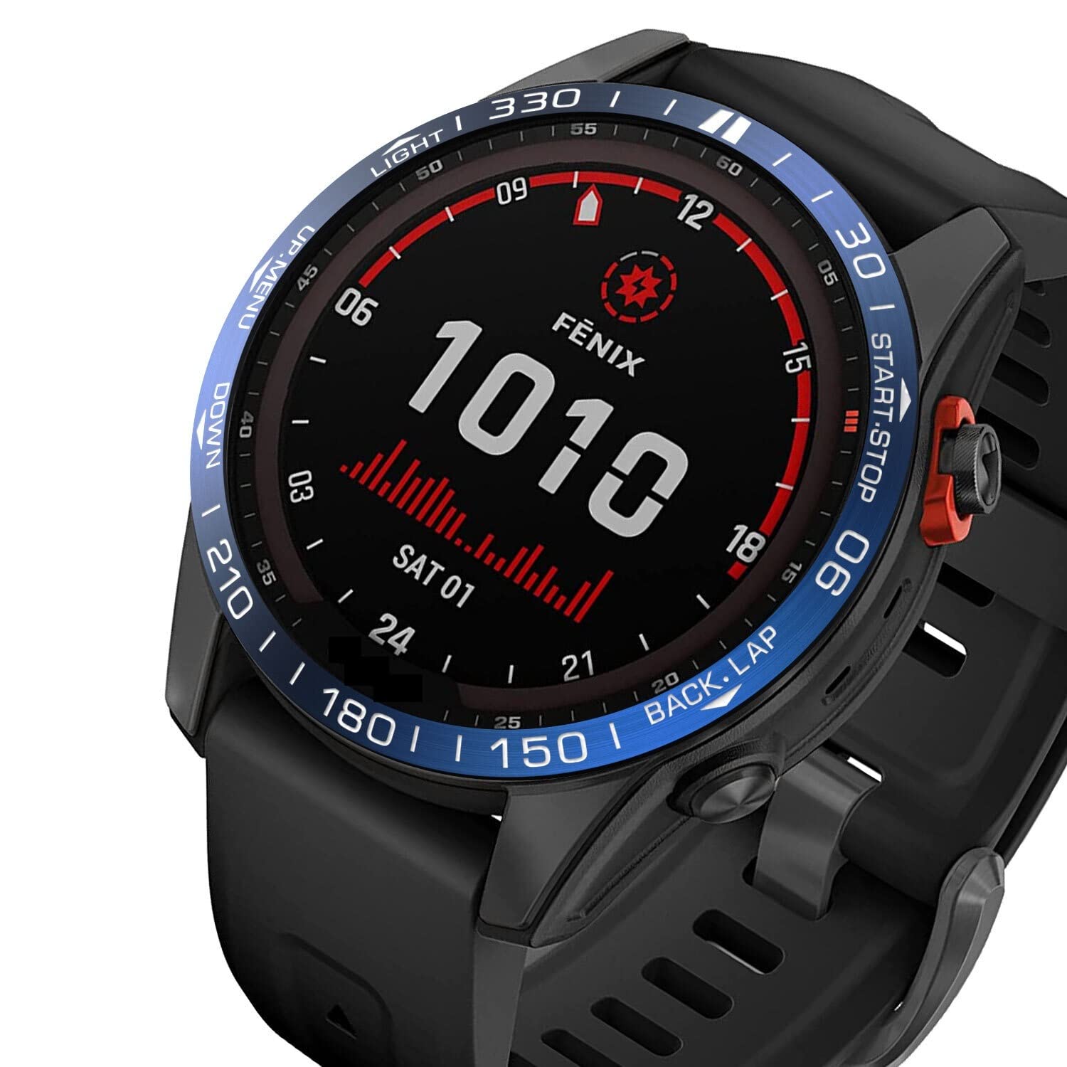 SAAWEE Anello di copertura per Garmin Fenix 7 7X 5Plus 6X Pro/6X Sapphire Watch lunetta anello in acciaio inox scolpito unità adesivo antigraffio, For Garmin Fenix 7, agata