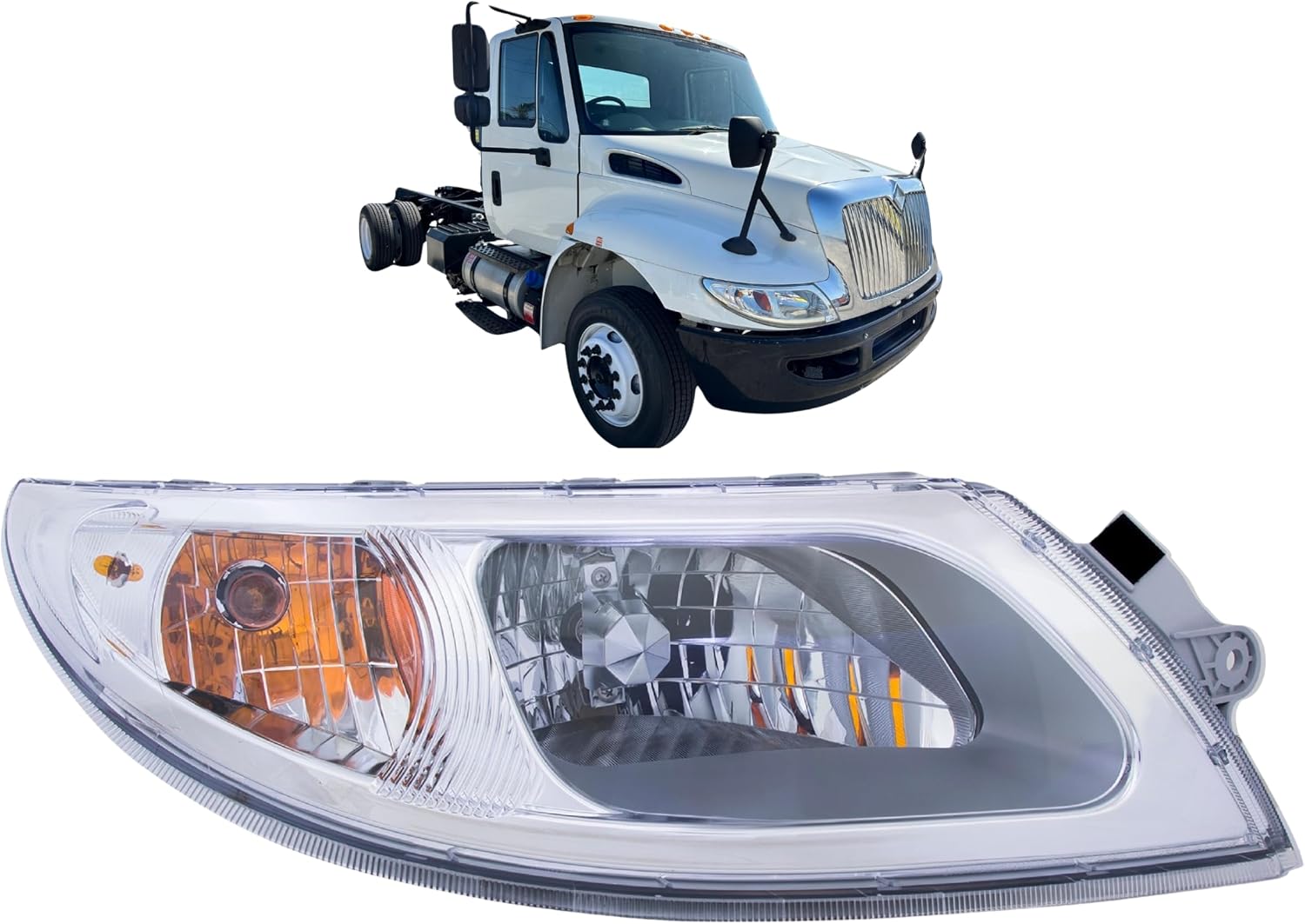 Chrome Grille LED Headlamp Headlights Conversion Kit For International Chrome Grille LED Headlamp Headlights Conversion Kit For International