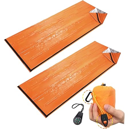 Amazon エマージェンシーシート サバイバルシート アルミシート 防寒シート 遮熱シート アウトドア 地震 災害 非常用 目隠しシート 簡易トイレ 避難グッズ 防災グッズ 2個セット Runwaycharm ビバークザック シート