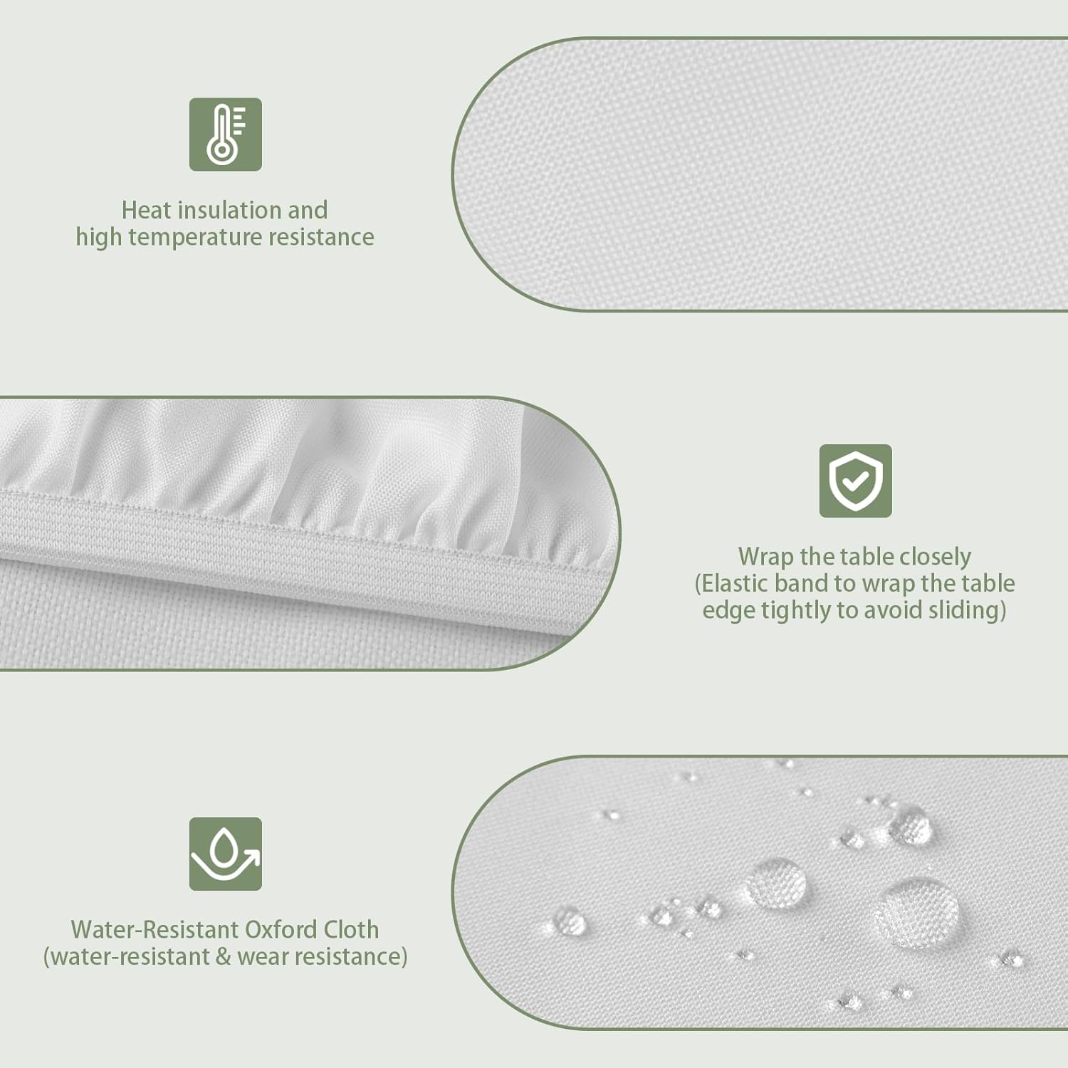 St. Patrick's Day Shamrock Round Fitted Tablecloth Best for 40"-44" Green White Buffalo Plaid Table Cloth Elastic Edge Stain Resistant Washable Clover Table Cover for Party Picnic Indoor Decor - Image 7