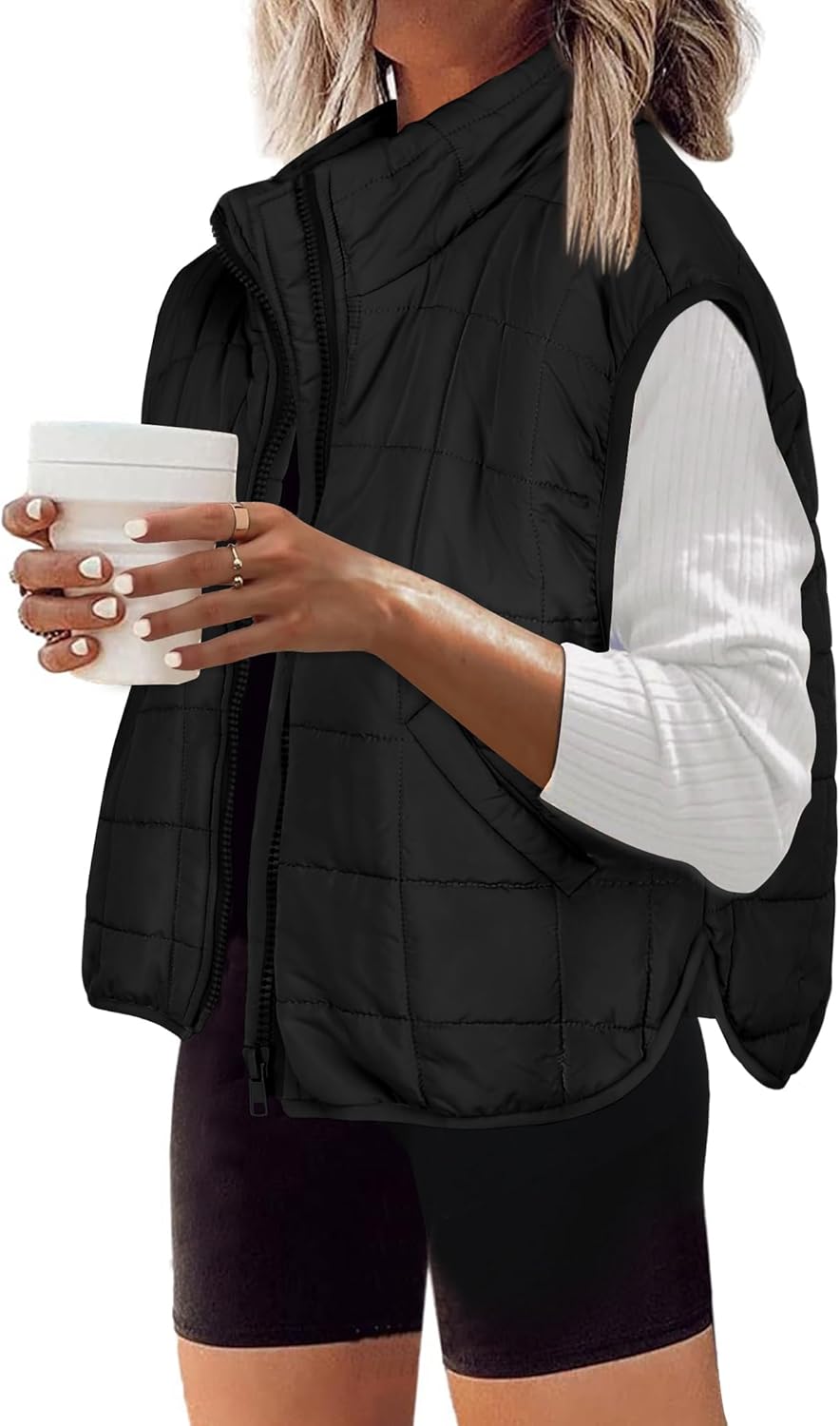 Zeagoo Womens Puffer Vest Ladies Sleeveless Zip Up Outerwear Warm Puffer Lightweight Down all Winter Jackets Coats 2025