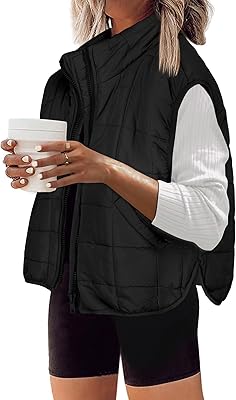 Zeagoo Womens Puffer Vest Ladies Sleeveless Zip Up Outerwear Warm Puffer Lightweight Down all Winter Jackets Coats 2025