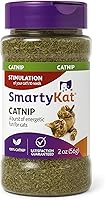 SmartyKat 100% Pure Natural Catnip Canister 2oz - Premium Dried Catnip for Cats, Resealable Shaker for Play, Exercise & Stress Relief