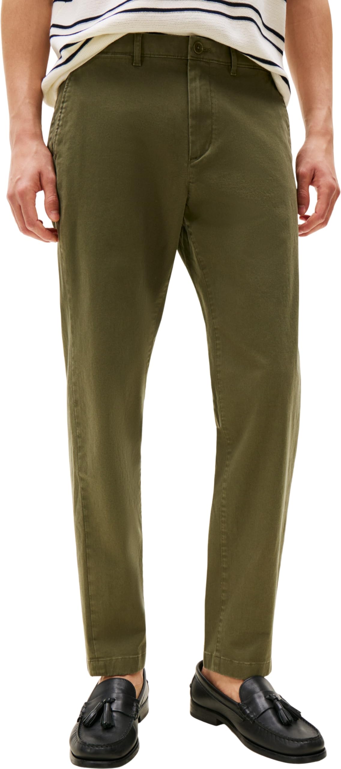 Tommy Hilfiger Men’s Core Harlem Essential Twill Relaxed Fit Chinos, Green (Dark Greenery), 34W/34L