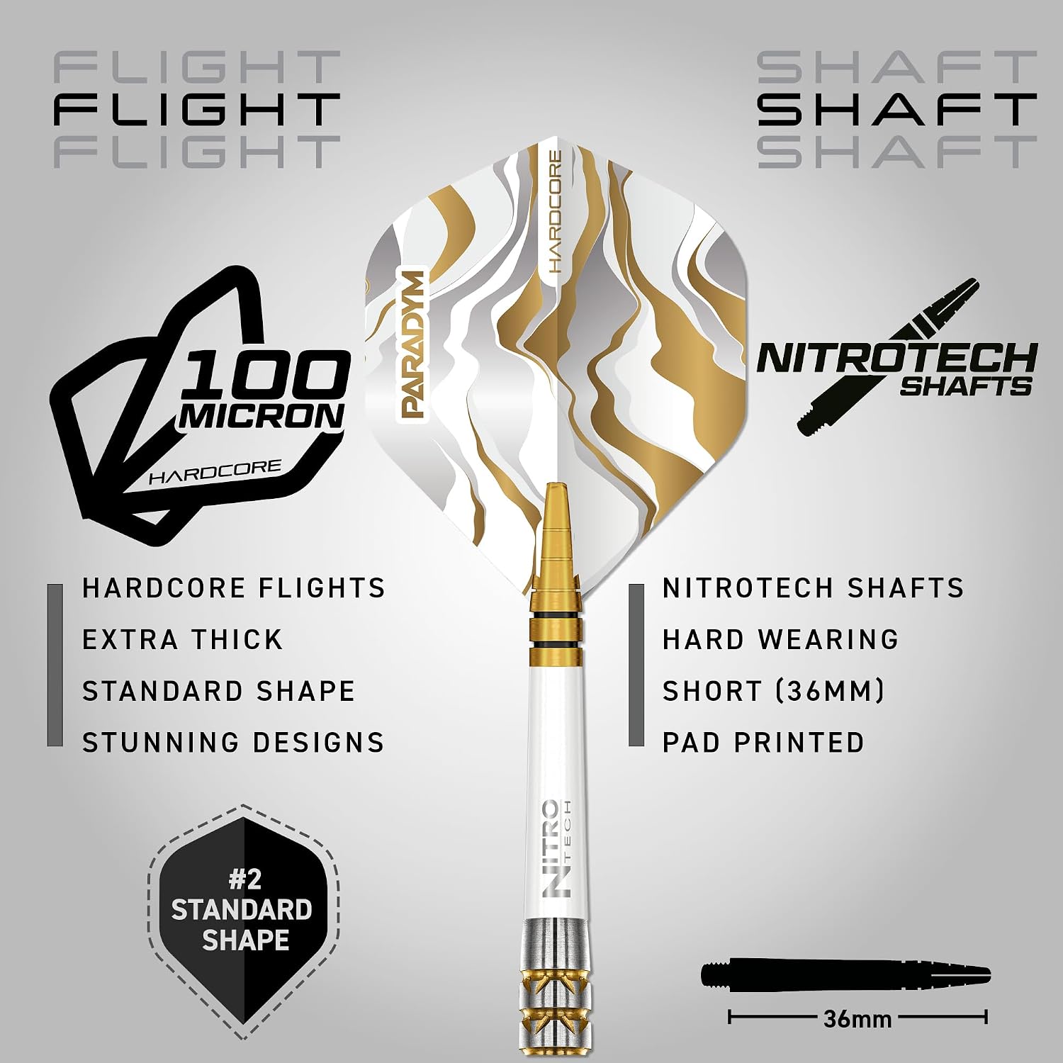 RED DRAGON Darts - Paradym Gold Series - 90% Professional Tungsten Darts Set - Includes Flights & Stems | 18g Soft Tip & Steel Tip 22g, 23g, 24g, 25g & 26g - Professional Dart Set