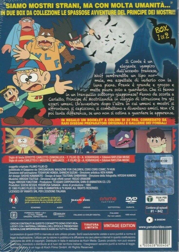CARLETTO IL PRINCIPE DEI MOSTRI KAIBUTSU KUN prima + seconda parte serie completa 14 dvd x 2 box