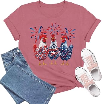 Chicken Shirt for Women Chicken Lovers Farm Shirts Fluent in Fowl Language Tee Tops