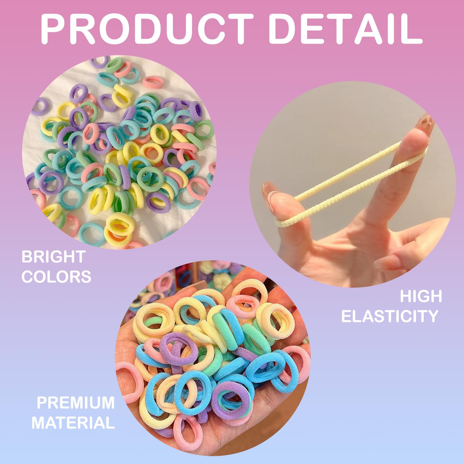 300 Pcs Colorful Baby Hair Bands - Image 3