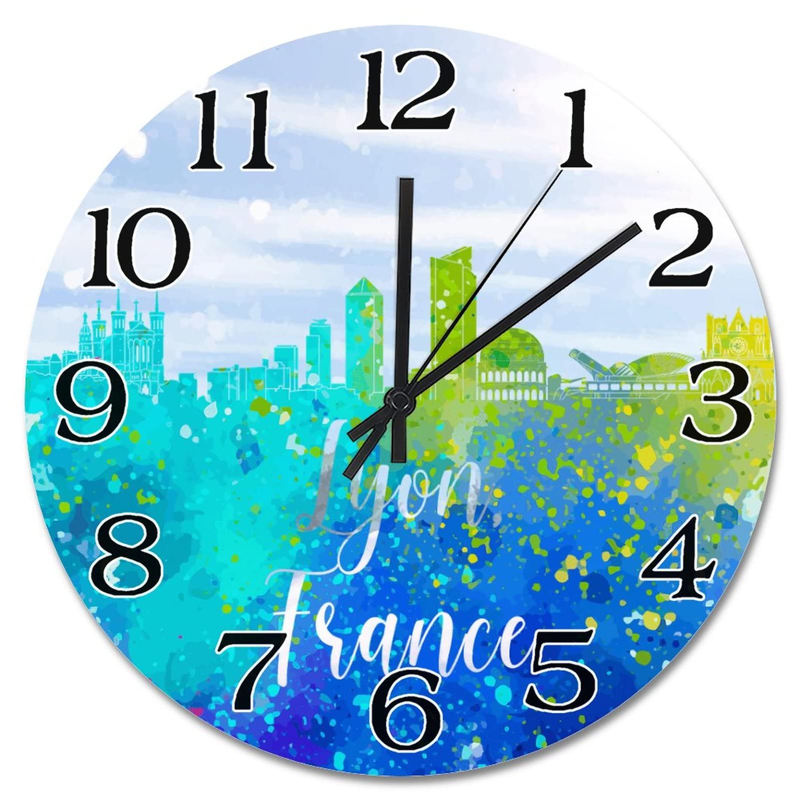 Horloge décorative ronde Lyon pour décorer un salon de ferme chic