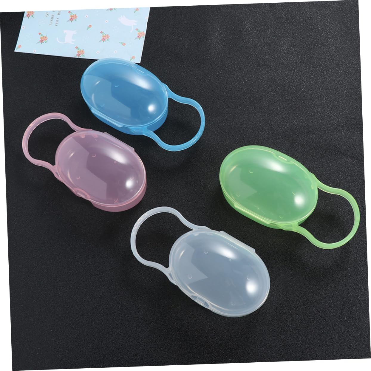 ibasenice 5pcs Baby Pacifier Case Portable Pacifier Organizer Carry Loop Hospital Pacifiers Newborn Safe Easy to Clean Random