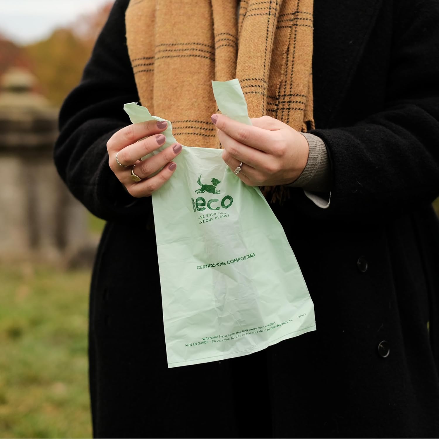 Beco Home Compostable Poop Bags | 96 Bags | Loose Packed With Handles | Unscented Dog Poo Bags