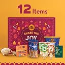 GO DESi Rakhi Set For Brother - 12 Items | Share the Joy Gift Box | Evil Eye Stone Rakhi by Japam | DESi POPz: Tangy Imli, Real Aam, Kaccha Aam | Choco Meetha Paan | Coconut Barfi | Bombay Bhel | Roli Chawal Set | Rakhi For Brother And Bhabhi| Gifts for Raksha Bandhan | Raksha Bandhan Gift Hamper gallery image