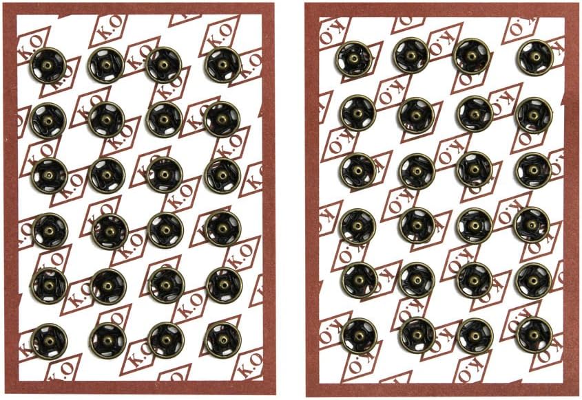 144 Sets of High Quality Sew-on Snaps, 6mm, Antique Brass