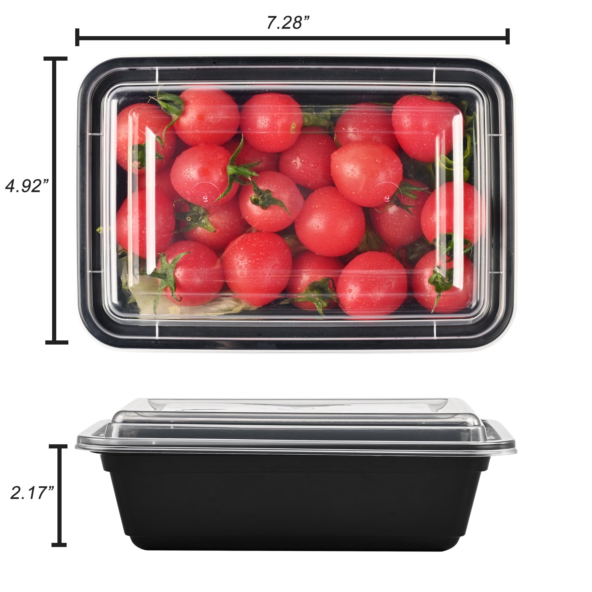 LOKATSE HOME 48 pojemników do przygotowywania posiłków, 680 ml, pudełka Bento na lunch, do zamrażania i mycia w zmywarce, z tworzywa sztucznego
