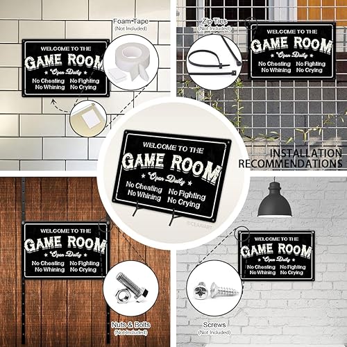 Miniatura 4 de Letreros de lata vintage para sala de juegos, póster artístico divertido, placa colgante de metal para el hogar, dormitorio, bar, pub, hombre,