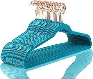 MIZGI Premium Velvet Hangers (50 Pack) Heavy Duty - Non Slip Felt Suit H...