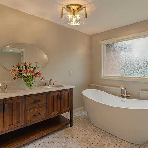 Miniatura 7 de Moderna lámpara de techo semiempotrada, lámpara dorada para pasillo, montaje en techo, regulable, para vestíbulo, cocina, lámparas de techo para