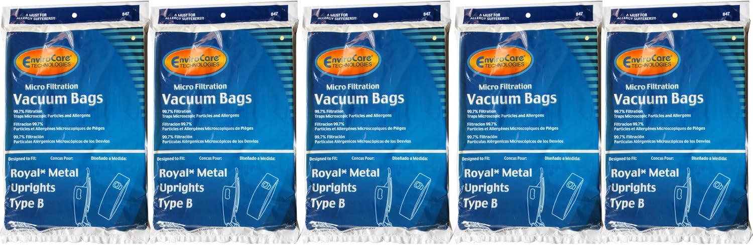 15 Royal Upright Type B Vacuum Cleaner Allergy Bags, Top Full Vacuum Cleaners, RO-2-066247-001, Royal 3067247001, 3-067247-001, 3-671075-001, Royal 3671075001, 673Z, 7730Z, 673Z