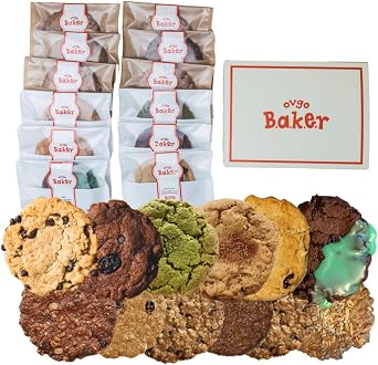 ovgo Baker American Cookies, Assorted Gift, Pack of 12, Candy, Dairy-Free, Hypoallergenic, Vegan, Gluten Free, Treats, Individually Wrapped, Souvenir