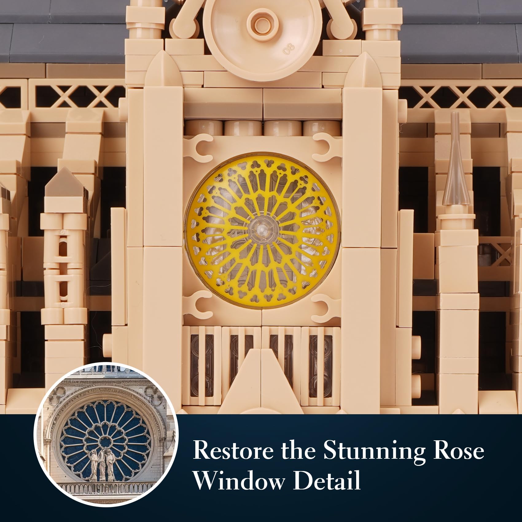 LULUFUN Bauklotz-Set, Bewegliche Notre Dame de Paris Kirche Modell Bausätze, 3D Puzzle für Erwachsene, Architektur Bauspielzeug, 5210 Teile
