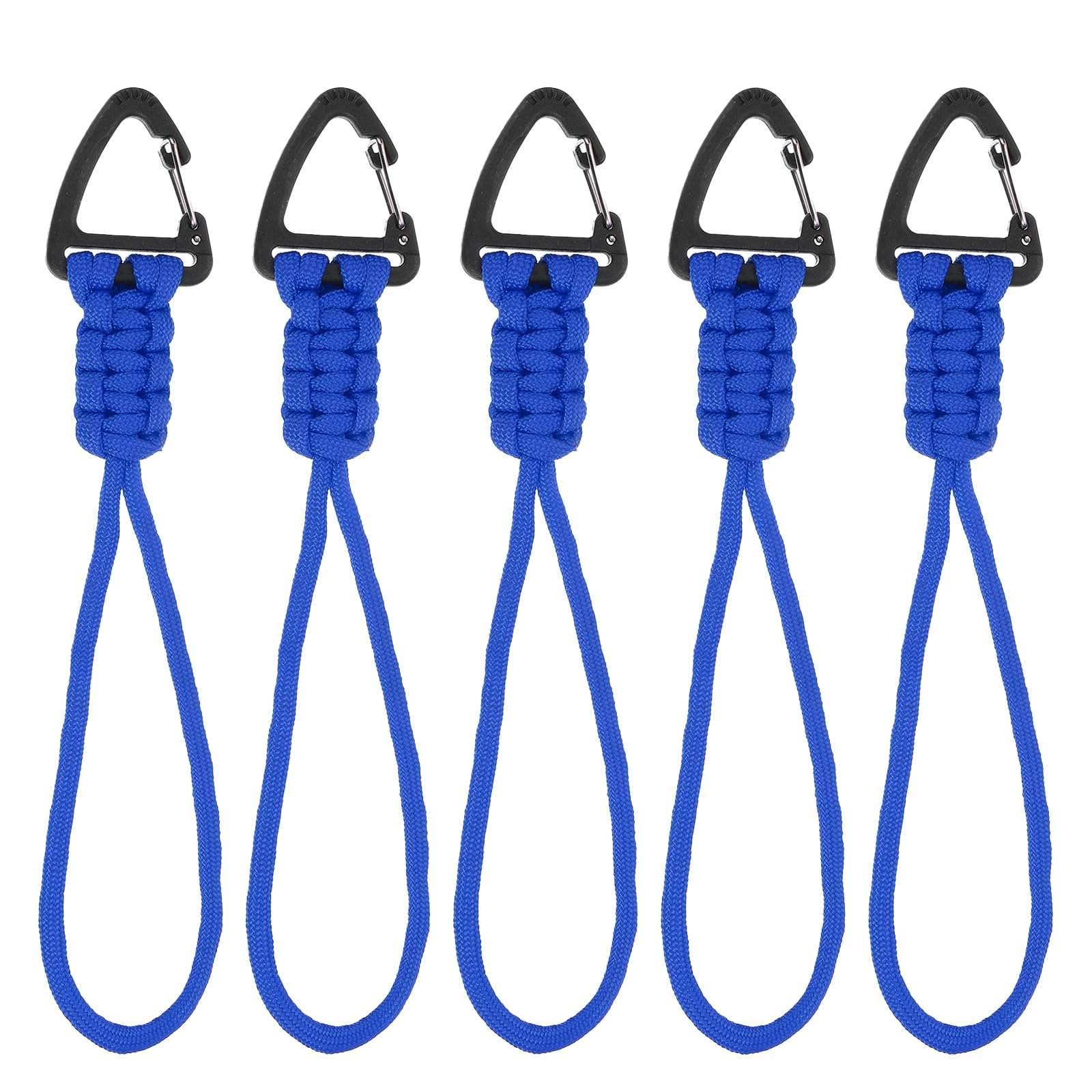 PATIKIL Paracord Keychain, 5 Pcs Survival Lanyard Keychain Cord with Hook Suitable for Camping Hiking Clip Key Backpack Tool Outdoor Fishing Key Ring, Dark Blue