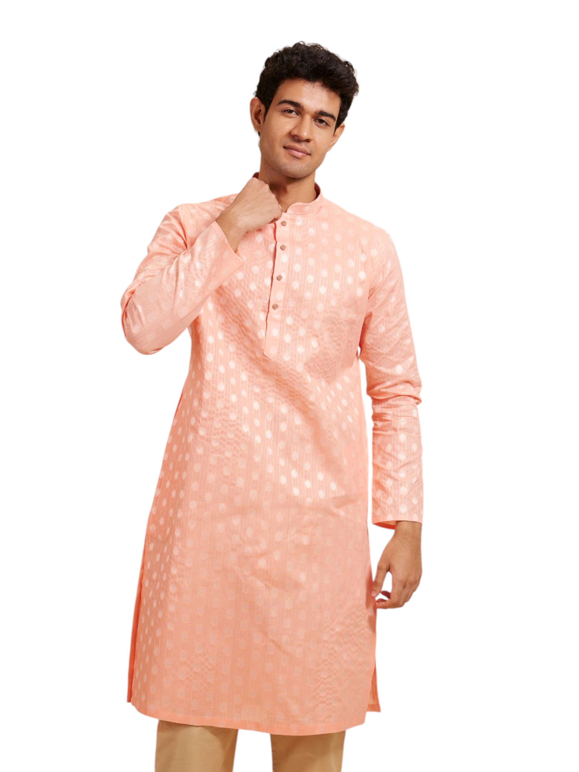 diwas by manyavar Men's Cotton Self Design Kurta (1pc)-picture-27