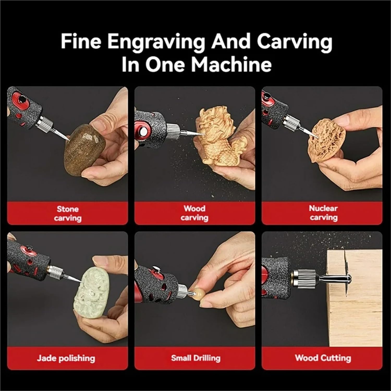 Faceting Machine, 4.2V Electric Grinder Small Handheld Jade Wood Carving Polishing Cutting And Engraving Tool Mini Drill
