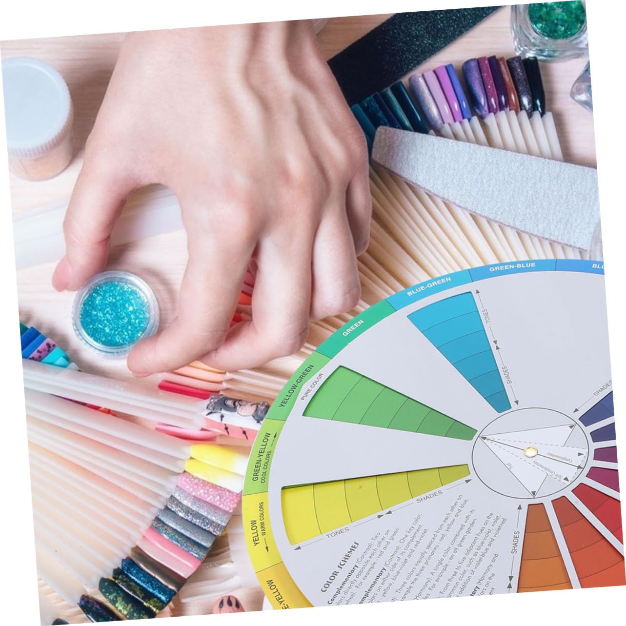 4pcs Standard Wheel for Learning Theory Gradient Mixing Guide for Makeup Blending Painting and Art Education