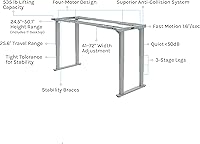 Vista 2 de Uplift - Escritorio eléctrico de pie con curva de bambú (60 x 30 pulgadas) V2 (negro) Escritorio de pie ajustable de 4 patas, teclado avanzado