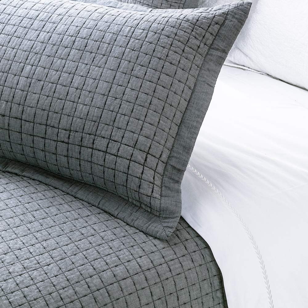 Amazon Crazy 🔥 Deals Elegant Life Home Cotton Yarn Dyed Chambray Collection Cotton Fill - Lightweight Square Detailed Stitching Bedding Quilt, Queen Gray Color, 88” x 92” Free Shipping 🛒 Elegant Life Home Cotton Yarn Dyed Chambray Collection Cotton Fill - Lightweight Square Detailed Stitching Bedding Quilt, Queen Gray Color, 88” x 92”