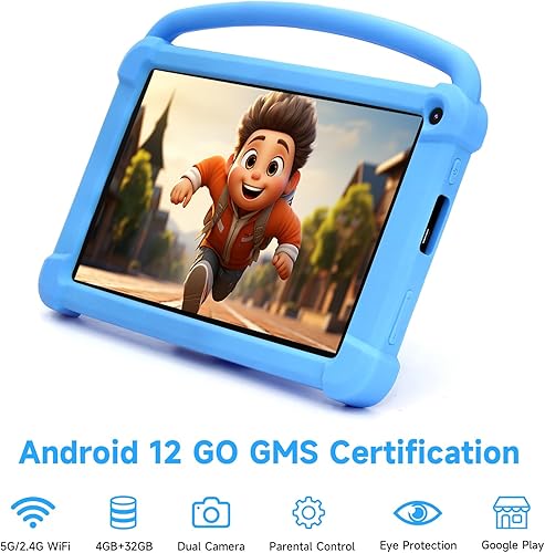 Miniatura 2 de Tablet para niños de 7 pulgadas, tableta Android para niños, 4 GB de RAM+32 GB ROM+1 TB expandir, tabletas para niños pequeños con funda a prueba de