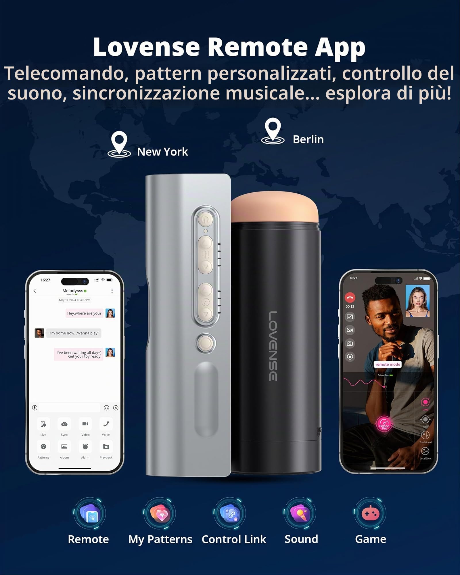 Lovense Solace Pro Automatischer Masturbator für Männer, per App ferngesteuerte Blowjob Taschenmuschi Penis Masturbatoren und immersivem KI/VR-Erlebnis, Sex Spielzeug für die Männer Paarem
