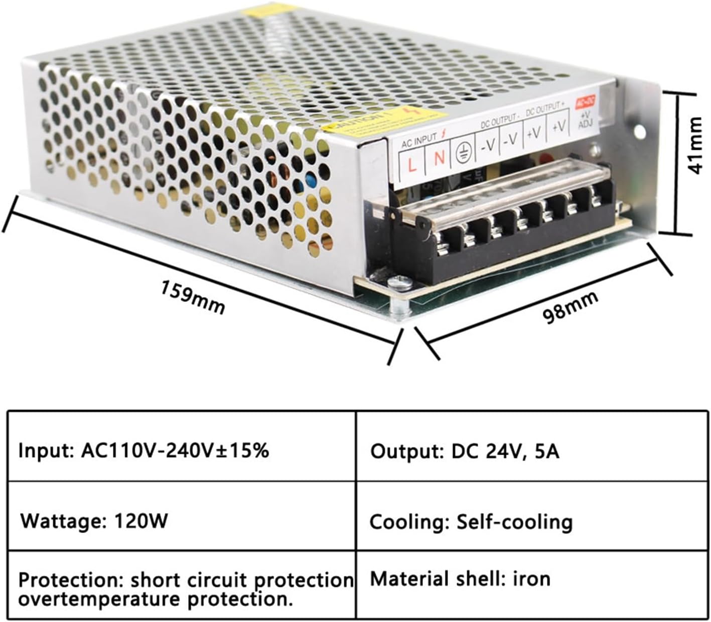 24V スイッチング電源 24V 1A 2A 5A 6A 10A 20A 30A 60A 220V から 24V 電源 75W 10