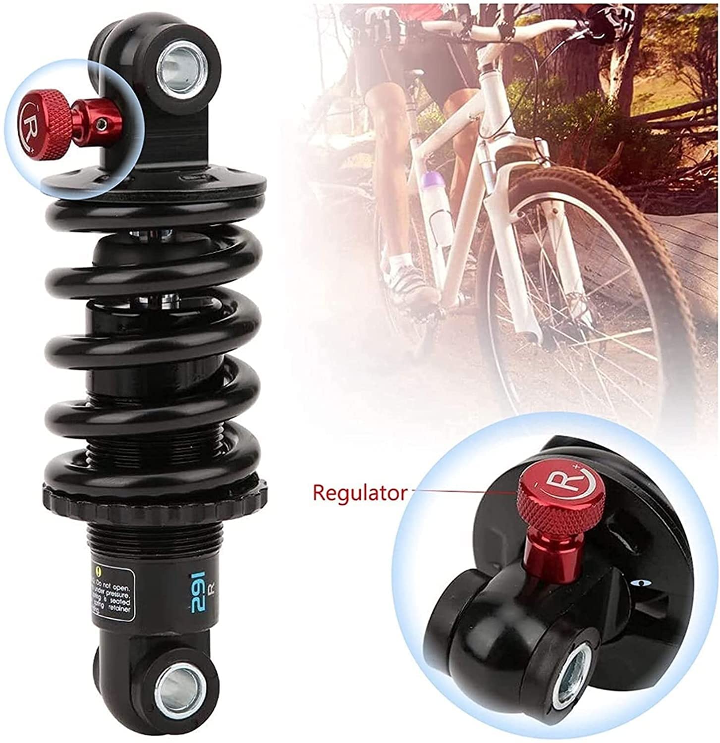 Amortiguador Resorte Amortiguador Trasero de Repuesto, 125mm, 150mm, 165mm, 190mm, XC, suspensión precarga Rebote Ajustable Suave(250 Lbs-125mm)