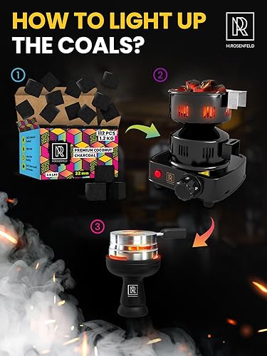 Miniatura 60 de Cachimba carbón de carbón de coco – Paquete XL 84 unidades y 2.6 lbs (2.6 libras) – Calidad premium 0.984 in (1x1x1 in) – 100% carbón de coco