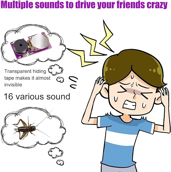 3pcs Cricket Noise Maker Prank, Annoying Noise Machine with 16 Sounds