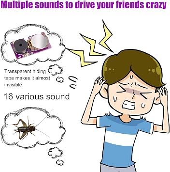 3pcs Cricket Noise Maker Prank, Annoying Noise Machine with 16 Sounds