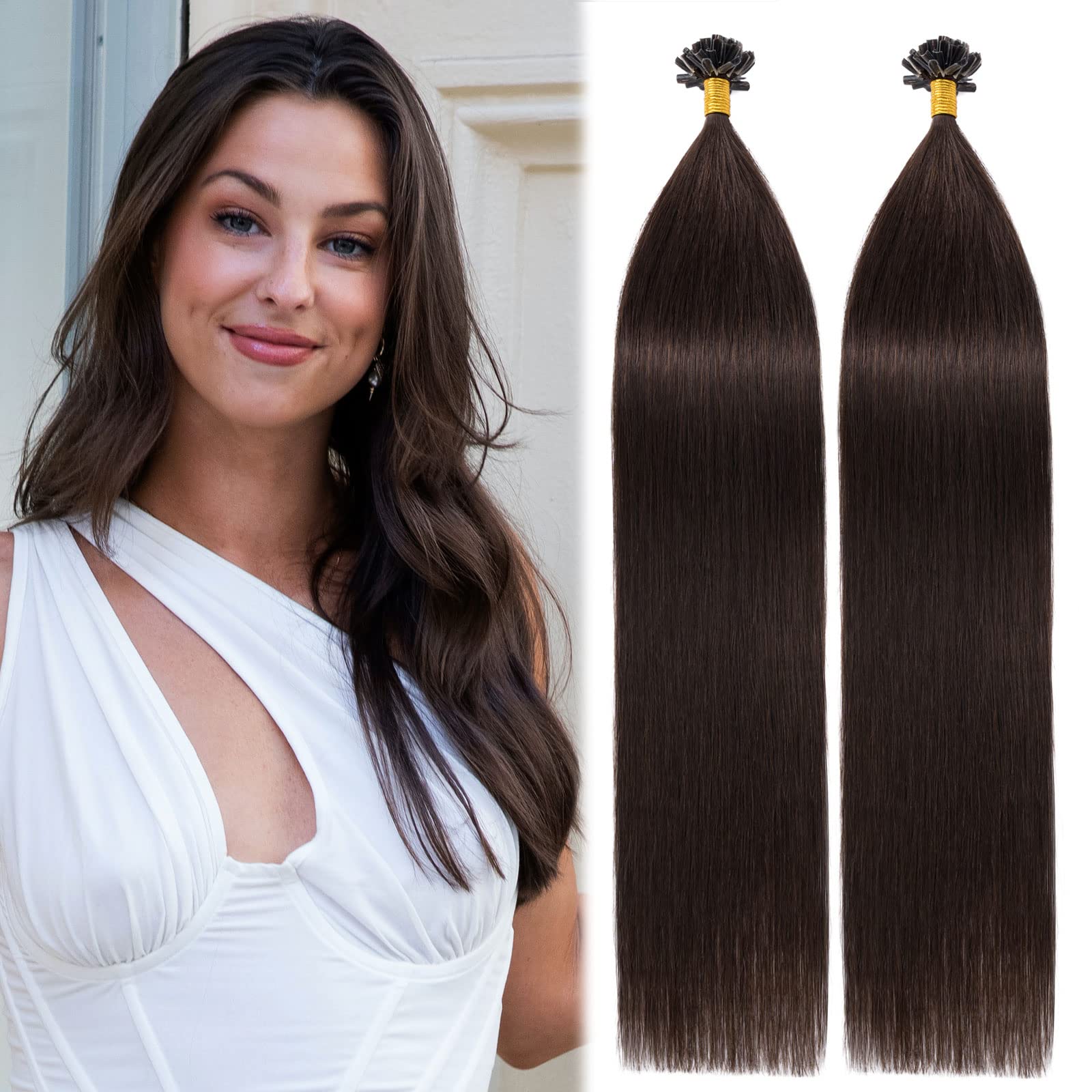 Amazon.com : MY-LADY K Tip Hair Extensions Real Human Hair  display picture 3