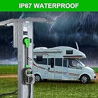 Vista 6 de EyGde Adaptador RV de 30 amperios a 50 amperios con protector de sobretensiones, NEMA TT-30P macho a enchufe hembra 14-50R, analizador de circuitos