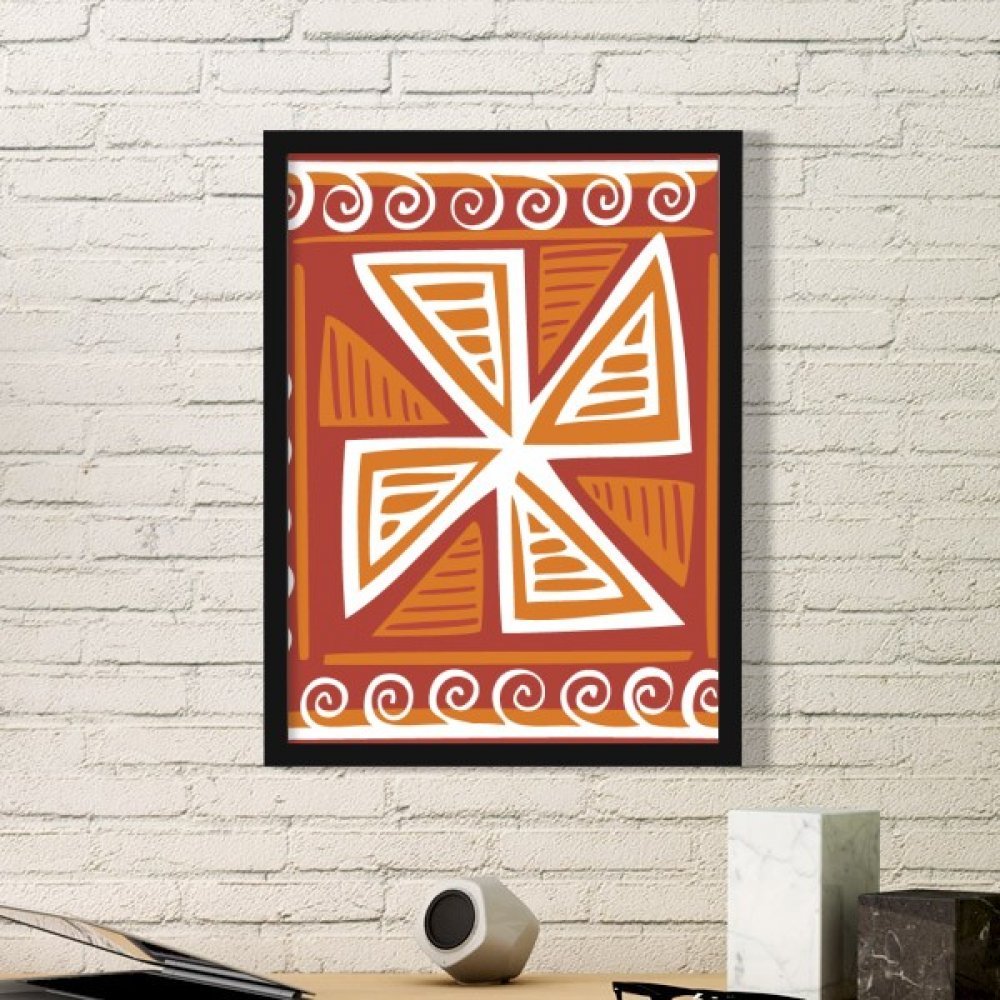 Cadre photo marron pour habiller un mur vide avec un dessin mexicain moderne