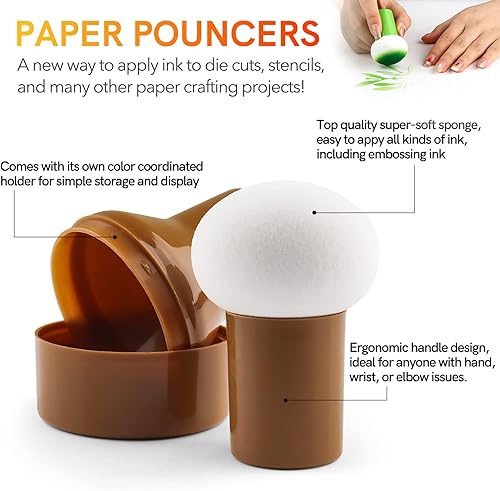 Miniatura 5 de Juego de 23 aplicadores de tinta con estuches de almacenamiento, punteros de papel para aplicación directa de tinta en proyectos de manualidades