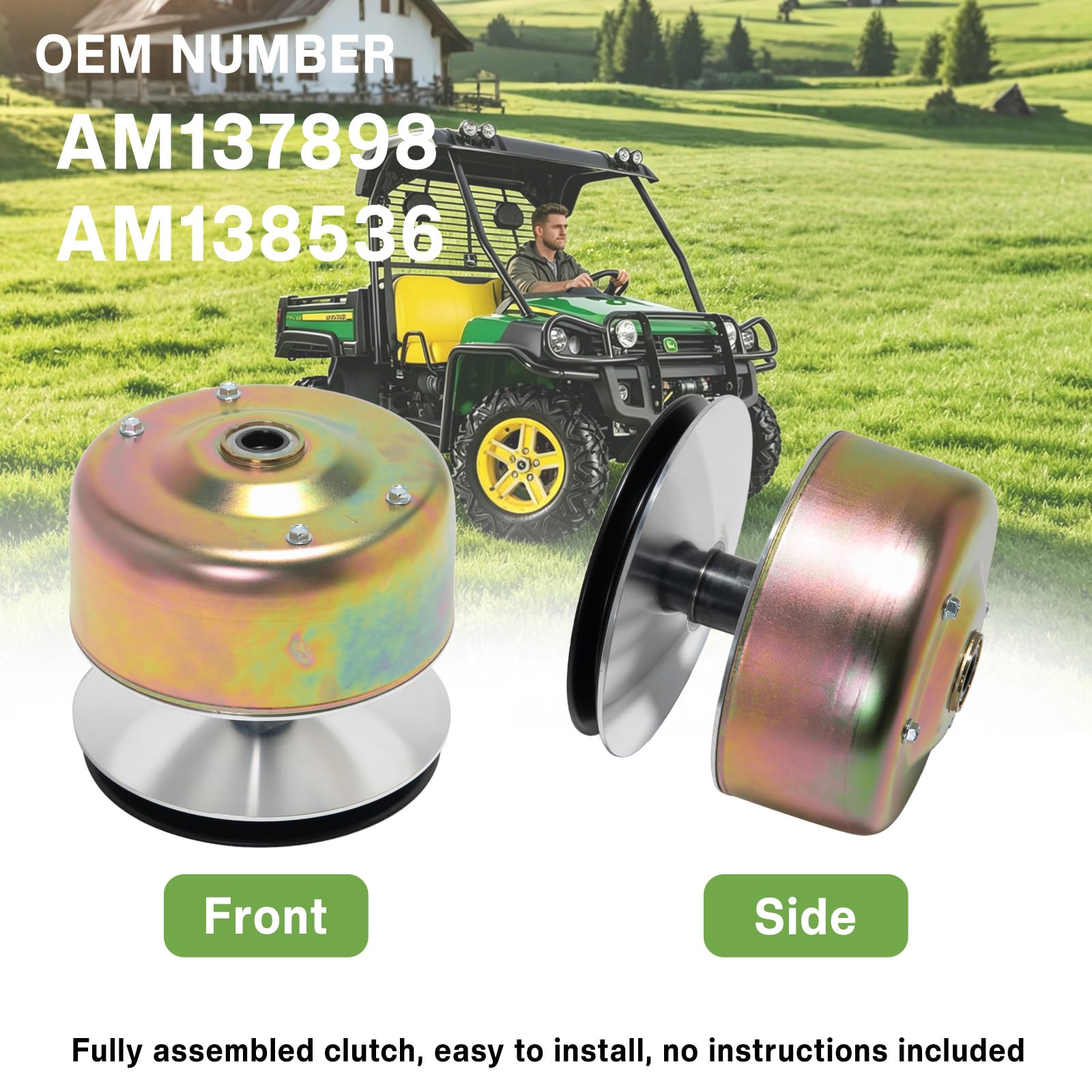 Frizione primaria per John Deere TX Turf o TX Turf 4X2 Gator, sostituisce AM137898 AM138536 (Sub per AM133495 AM136510)