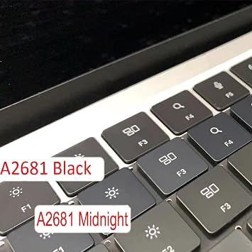 Replacement US Keyboard keycap Keycaps Keys for MacBook Air M2 M3 M4 Retina 13'' A2681 A3113, MacBook Air 15'' M2 M3 M4 A2941 A3114 2022-2025 Year Midnight