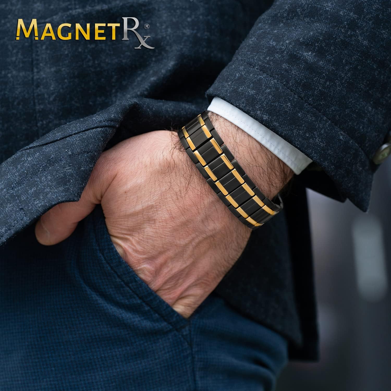MagnetRX® 3X Strength Magnetic Bracelets for Men, Effective Titanium Magnetic Bracelet Men - Image 2