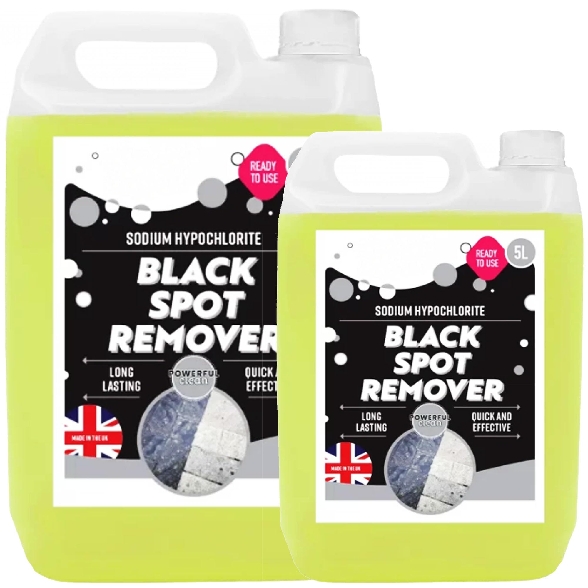 5 Litre Black Spot Remover & Eliminator Ideal For Patio, Block Paving, Stone, Path & Driveways Powers Through Stubborn Dirt & Grime (5 Litres)